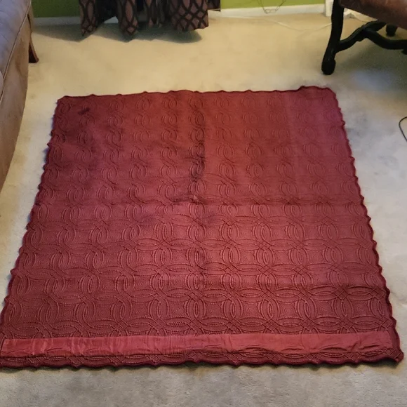 Maroon Quilted Coverlet - Picture 3 of 6